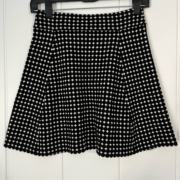 Theory A-line Mini Skirt Black and White - Picture 2 of 4